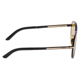 Prada - Iconic Metal Plaque - Aviator Sunglasses - Black Yellow - Prada Collection - Sunglasses - Prada Eyewear