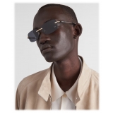 Prada - Iconic Metal Plaque - Rectangular Sunglasses - Pale Gold Graphite - Prada Collection - Sunglasses - Prada Eyewear