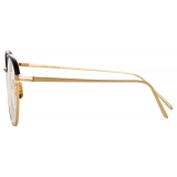 Linda Farrow - Raif Square Optical Glasses in Yellow Gold Black - LFL819C8OPT - Linda Farrow Eyewear