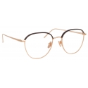 Linda Farrow - Raif Square Optical Glasses in Rose Gold Brown - LFL819C10OPT - Linda Farrow Eyewear