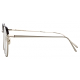 Linda Farrow - Raif Square Optical Glasses in White Gold Black - LFL819C9OPT - Linda Farrow Eyewear