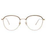 Linda Farrow - Raif Square Optical Glasses in White Gold Black - LFL819C9OPT - Linda Farrow Eyewear