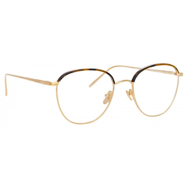 Linda Farrow - Raif Square Optical Glasses in Light Gold Tortoiseshell - LFL819C18OPT - Linda Farrow Eyewear