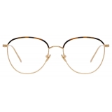 Linda Farrow - Raif Square Optical Glasses in Light Gold Tortoiseshell - LFL819C18OPT - Linda Farrow Eyewear