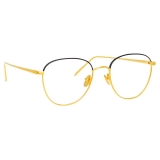 Linda Farrow - Occhiali da Vista Raif Square in Oro Giallo Nero - LFL819C24OPT - Linda Farrow Eyewear