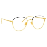 Linda Farrow - Raif Square Optical Glasses in Yellow Gold Black - LFL819C24OPT - Linda Farrow Eyewear