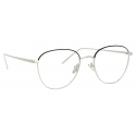 Linda Farrow - Occhiali da Vista Raif Square in Oro Bianco Nero - LFLC819C25OPT - Linda Farrow Eyewear