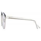 Linda Farrow - Occhiali da Vista Raif Square in Oro Bianco Nero - LFLC819C25OPT - Linda Farrow Eyewear