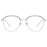 Linda Farrow - Occhiali da Vista Raif Square in Oro Bianco Nero - LFLC819C25OPT - Linda Farrow Eyewear