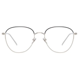 Linda Farrow - Raif Square Optical Glasses in White Gold Black - LFLC819C25OPT - Linda Farrow Eyewear