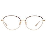 Linda Farrow - Regina Cat Eye Optical Glasses in Light Gold - LFL1408C2OPT - Linda Farrow Eyewear