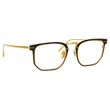 Linda Farrow - Occhiali da Vista Saul D-Frame in Nero Oro Giallo - LFL1113C1OPT - Linda Farrow Eyewear