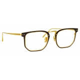Linda Farrow - Saul D-Frame Optical Glasses in Black Yellow Gold - LFL1113C1OPT - Linda Farrow Eyewear