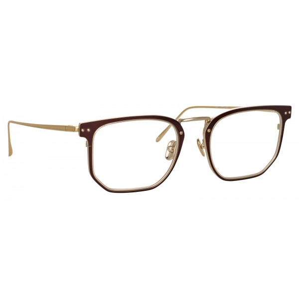 Linda Farrow - Saul D-Frame Optical Glasses in Brown Light Gold - LFL1113C3OPT - Linda Farrow Eyewear