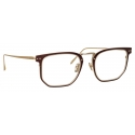 Linda Farrow - Saul D-Frame Optical Glasses in Brown Light Gold - LFL1113C3OPT - Linda Farrow Eyewear