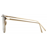 Linda Farrow - Saul D-Frame Optical Glasses in Brown Light Gold - LFL1113C3OPT - Linda Farrow Eyewear