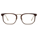 Linda Farrow - Saul D-Frame Optical Glasses in Brown Light Gold - LFL1113C3OPT - Linda Farrow Eyewear