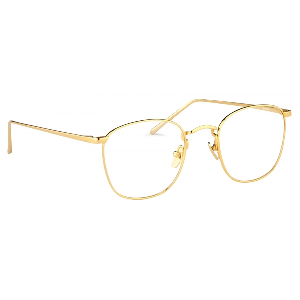 Linda Farrow - Simon Square Optical Glasses in Yellow Gold - LFLC479C6OPT - Linda Farrow Eyewear