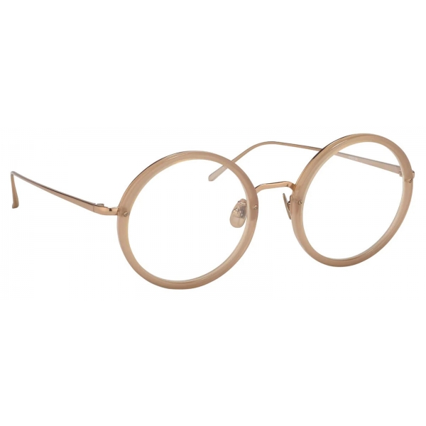 Linda Farrow - Tracy Round Optical Glasses in Oyster - LFL239C8OPT - Linda Farrow Eyewear