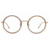 Linda Farrow - Tracy Round Optical Glasses in Oyster - LFL239C8OPT - Linda Farrow Eyewear