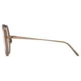 Linda Farrow - Tracy Round Optical Glasses in Oyster - LFL239C8OPT - Linda Farrow Eyewear