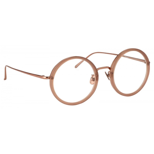 Linda Farrow - Tracy Round Optical Glasses in Mink - LFL239C16OPT - Linda Farrow Eyewear