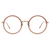 Linda Farrow - Tracy Round Optical Glasses in Mink - LFL239C16OPT - Linda Farrow Eyewear