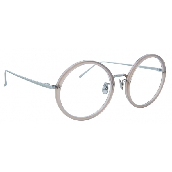 Linda Farrow - Tracy Round Optical Glasses in Milky Grey - LFL239C62OPT - Linda Farrow Eyewear