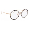 Linda Farrow - Tracy Round Optical Glasses in Grey Marble - LFL239C54OPT - Linda Farrow Eyewear