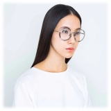 Linda Farrow - Occhiali da Vista Tracy Round in Marmo Grigio - LFL239C54OPT - Linda Farrow Eyewear