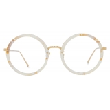 Linda Farrow - Tracy Round Optical Glasses in Quartz - LFL239C55OPT - Linda Farrow Eyewear