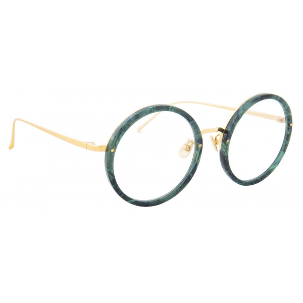 Linda Farrow - Tracy Round Optical Glasses in Jade - LFL239C53OPT - Linda Farrow Eyewear