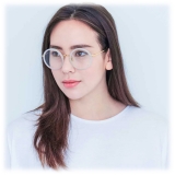 Linda Farrow - Tracy Round Optical Glasses in Milky Grey - LFL239C37OPT - Linda Farrow Eyewear