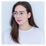 Linda Farrow - Occhiali da Vista Tracy Round in Rosa Latte - LFL239C35OPT - Linda Farrow Eyewear