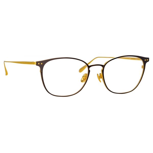 Linda Farrow - Xate Rectangular Optical Glasses in Black Yellow Gold - LFL1235C1OPT - Linda Farrow Eyewear