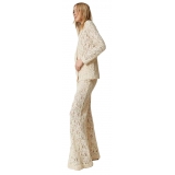 Twinset - Macramé Lace Trousers - Cream - Trousers - Made in Italy - Luxury Exclusive Collection