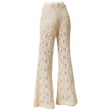 Twinset - Macramé Lace Trousers - Cream - Trousers - Made in Italy - Luxury Exclusive Collection