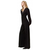 Twinset - Long Suit with Satin Bust - Black - Dress - Made in Italy - Luxury Exclusive Collection