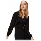 Twinset - Long Suit with Satin Bust - Black - Dress - Made in Italy - Luxury Exclusive Collection