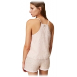 Twinset - Top with Feather Effect Threads - Powder Pink - Top - Made in Italy - Luxury Exclusive Collection
