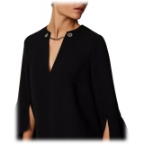 Twinset - Dress with Chain Cufflink Detail - Black - Dress - Made in Italy - Luxury Exclusive Collection