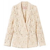 Twinset - Macramé Lace Blazer - Ivory - Jackets - Made in Italy - Luxury Exclusive Collection