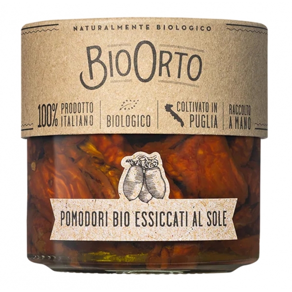 BioOrto - Pomodori Bio Essiccati al Sole in Olio Evo - Conserve Biologiche - 200 g