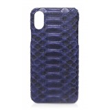 Ammoment - Python in Navy - Leather Cover - iPhone X