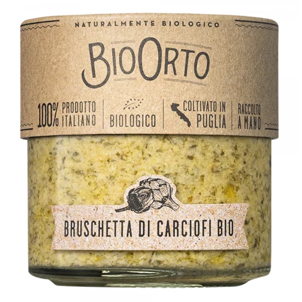 BioOrto - Organic Artichoke Bruschetta - Organic Preserved Foods - 180 g