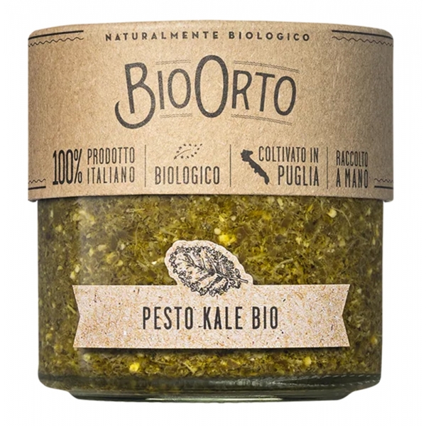 BioOrto - Organic Kale Pesto without Garlic - Organic Preserved Foods - 180 g