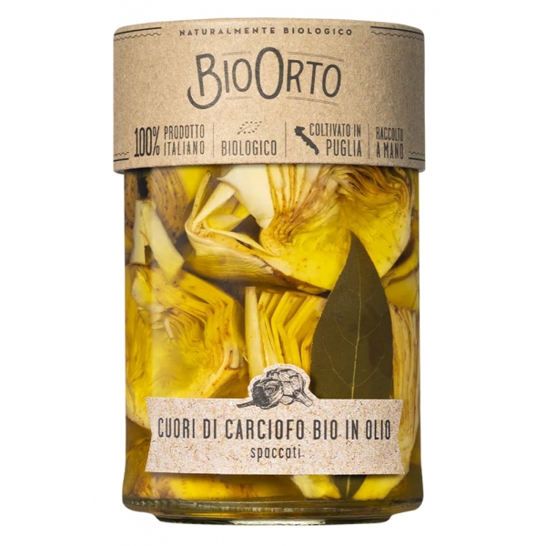 BioOrto - Organic Artichoke Hearts in Oil - Organic Preserved Foods - 350 g