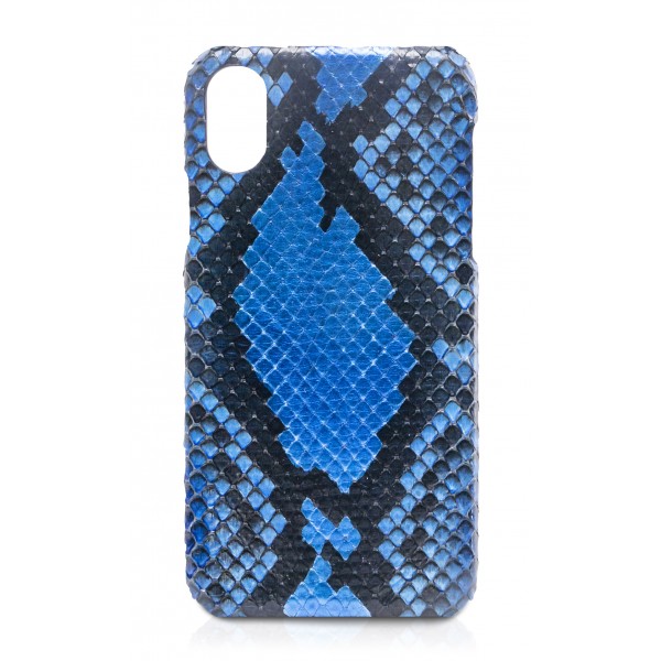 Ammoment - Python in Alien Blue - Leather Cover - iPhone X