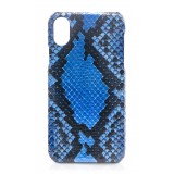 Ammoment - Python in Alien Blue - Leather Cover - iPhone X