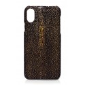 Ammoment - Stingray in Glitter Metallic Brown - Leather Cover - iPhone X